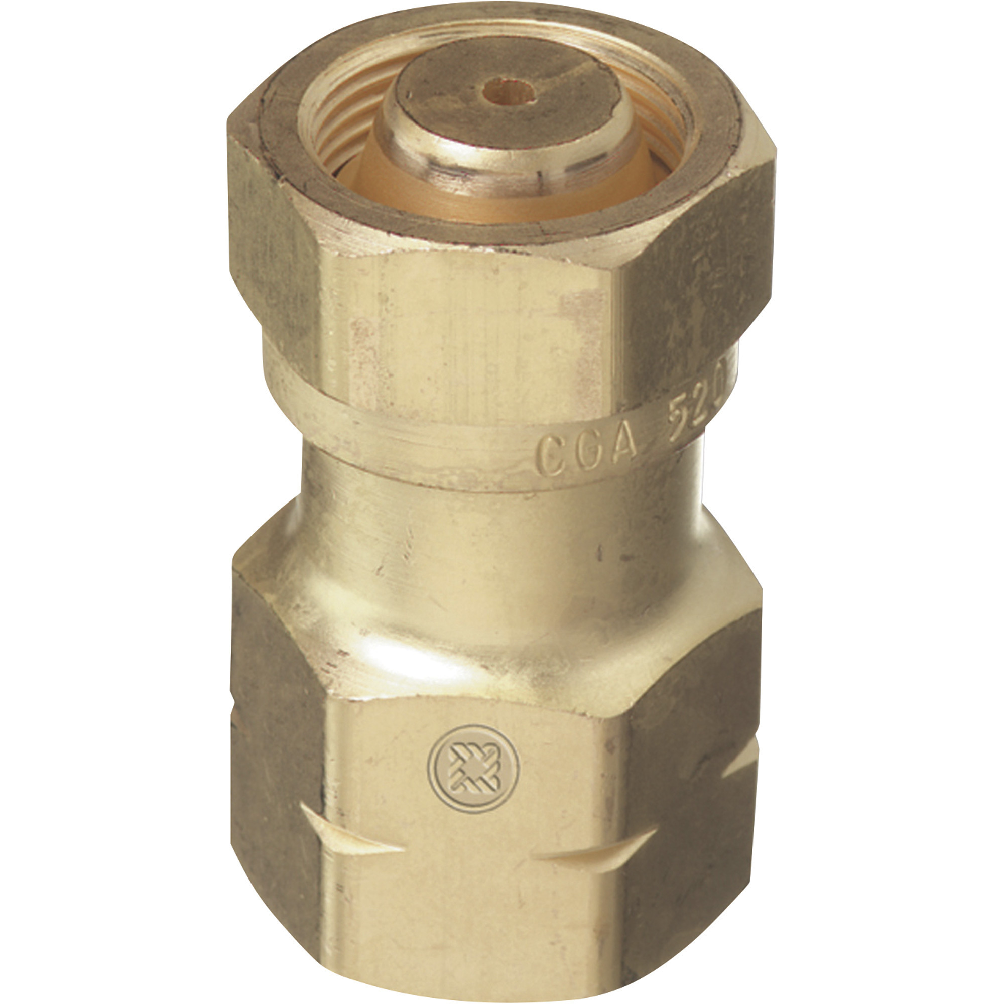 Thoroughbred Acetylene Cylinder to Regulator Adapter, Size #2, CGA-520 Valve to CGA-510 Regulator, Model# TBH 317